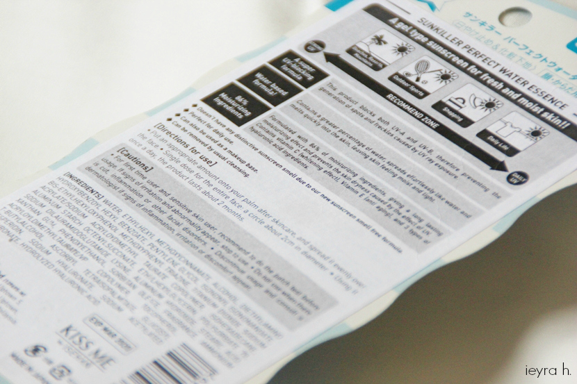 Review | Sunkiller Perfect Water Essence SPF50+ | ieyra h