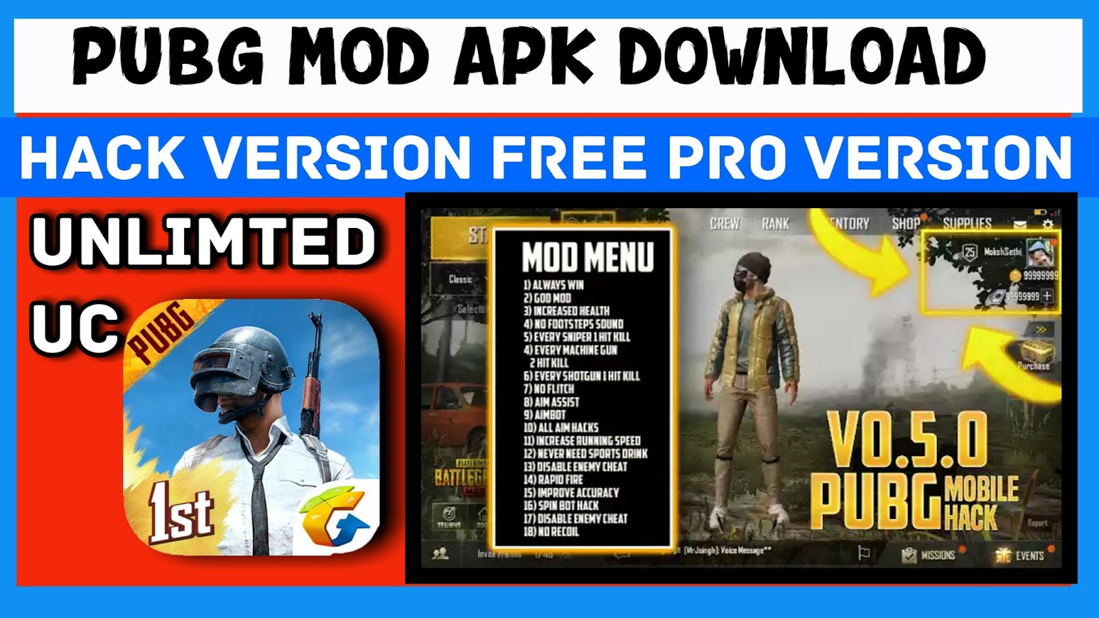 Pubg Mod Apk Download Free | Pubg Free Bp And Uc - 