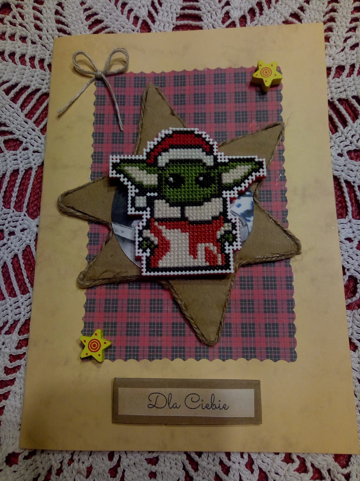 Karteczka z magnesem Baby Yoda