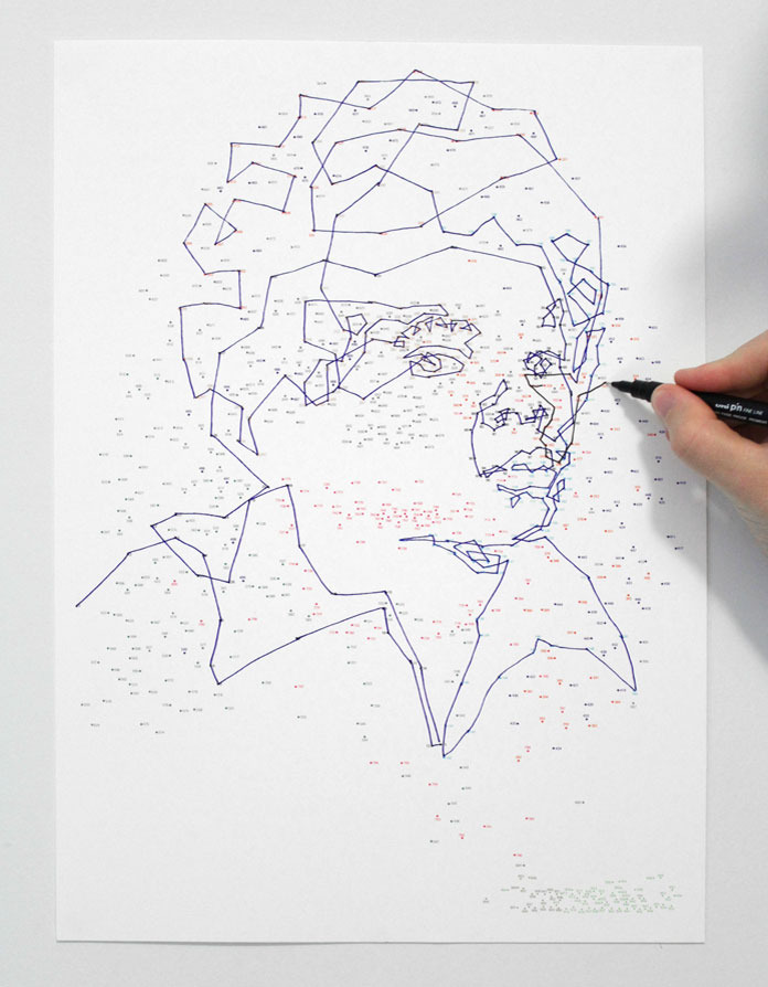 michael jackson dot-to-dot portrait