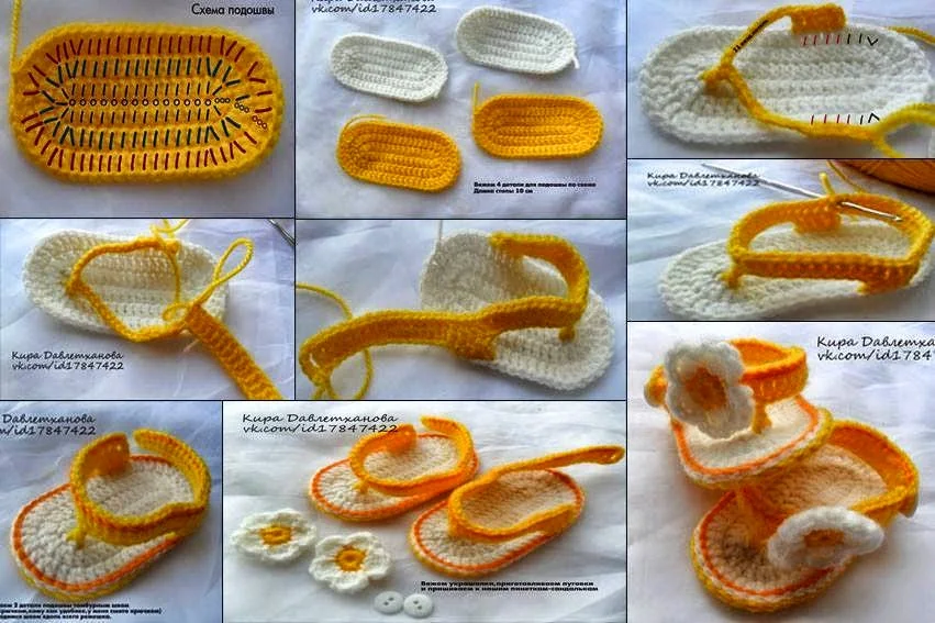Sandalias tejidas crochet para bebés