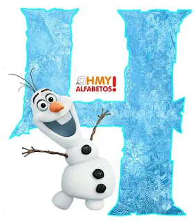 Alfabeto de Olaf de Frozen Sonriendo.