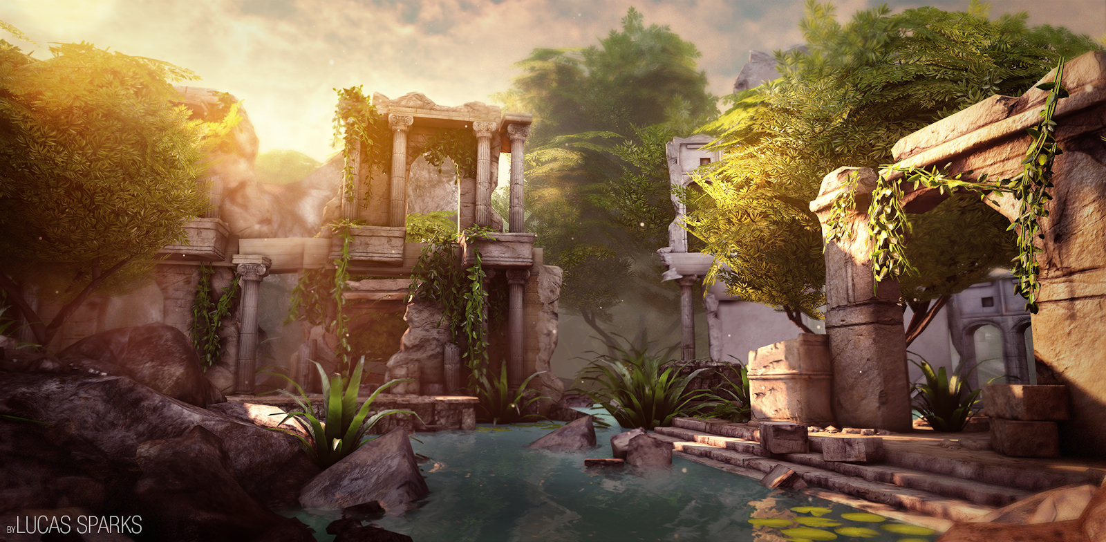 Lucas Sparks CG/Concept Blog The RUINS (UDK Game Environment (Revised))