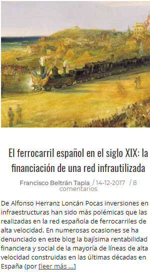 El Ferrocarril español en el s. XIX: la financiación de una red infrautilizada