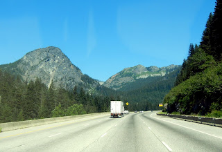 Crossing the Cascade Mountains by highway in Washington