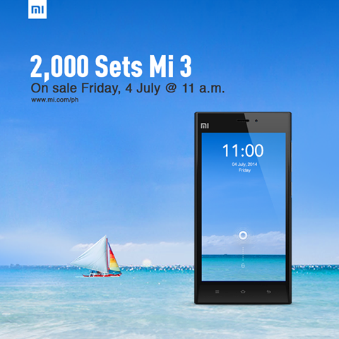 2000 units of Xiaomi Mi 3 on Sale on 4th of July, 11 AM