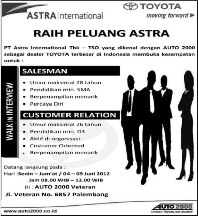 Lowongan Astra International Yogyakarta - Lowongan Kerja 