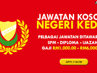 KEKOSONGAN JAWATAN TERBARU DI NEGERI KEDAH - GAJI RM1,000.00 - RM6,000.00 KEKOSONGAN JAWATAN TERBARU DI NEGERI KEDAH - GAJI RM1,000.00 - RM6,000.00