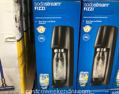 Enjoy a homemade soft drink with the SodaStream Fizzi Sparkling Water Machine