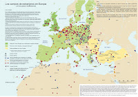 Mapa de los CIEs en Europa