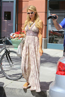 Paris Hilton in a beautiful summer gown