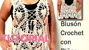 Blusón Crochet con Piñas Talle XL / Tutorial