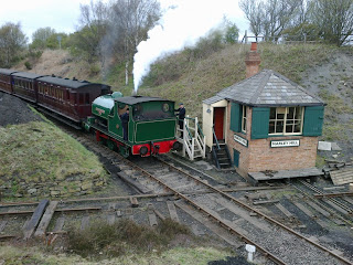 Token exchange on the relaid line at Marley Hill signalbox