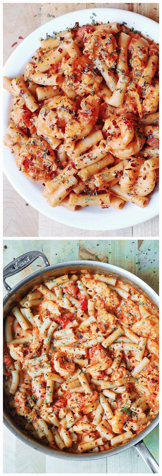 Spicy Shrimp Pasta in Garlic Tomato Cream Sauce ~ Eat to death