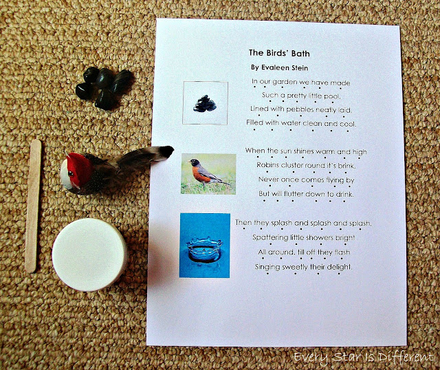 Monessori Bird Poem Activity with Free Printable