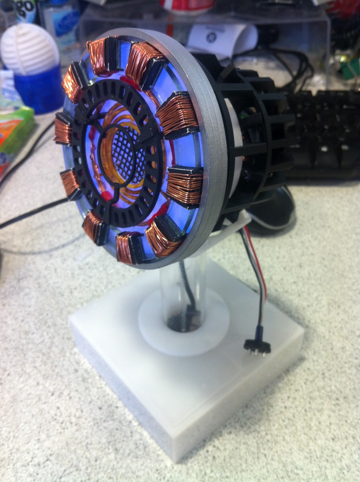 Backwards Lamb Props: Tony Starks Iron Man Arc reactor.