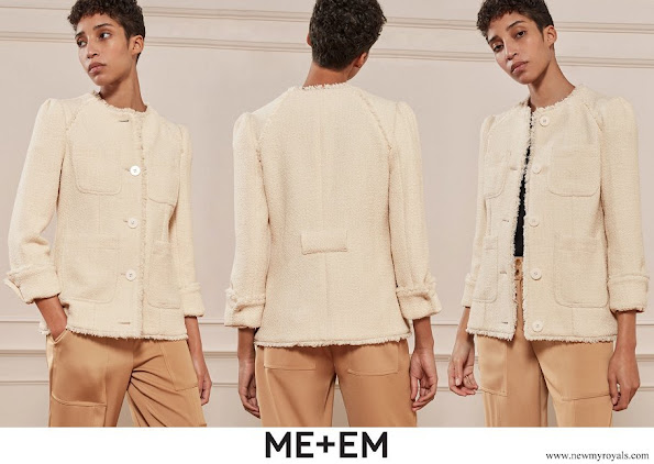 Meghan Markle wore ME+EM Belted Fringe Boucle Jacket