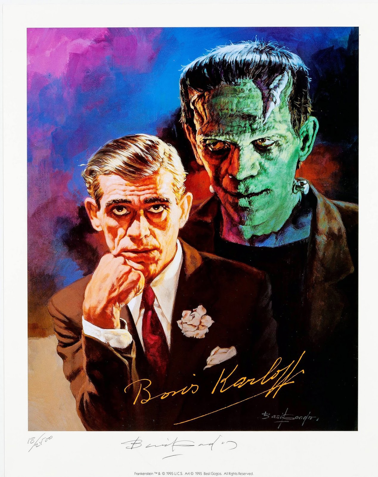 WORLD OF MONSTERS BASIL GOGOS UNIVERSAL MONSTERS SIGNED LITHO PRINTS