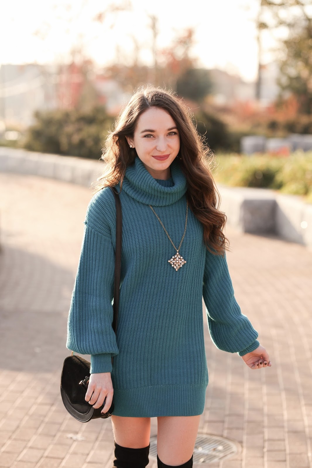 Turtleneck Sweater Dress Caralina Style