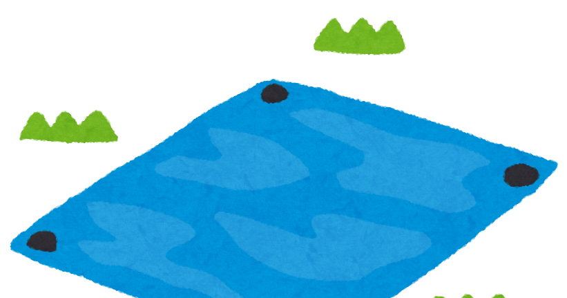 場所取りのブルーシートのイラスト かわいいフリー素材集 いらすとや