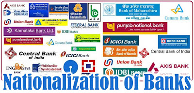 nationalization of banks, banks ka rastriyakaran