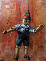 "Puppet Pete" Painting by Julie Ford Oliver