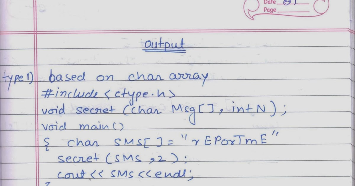 notes: ques no of computer science class XII paper (output)
