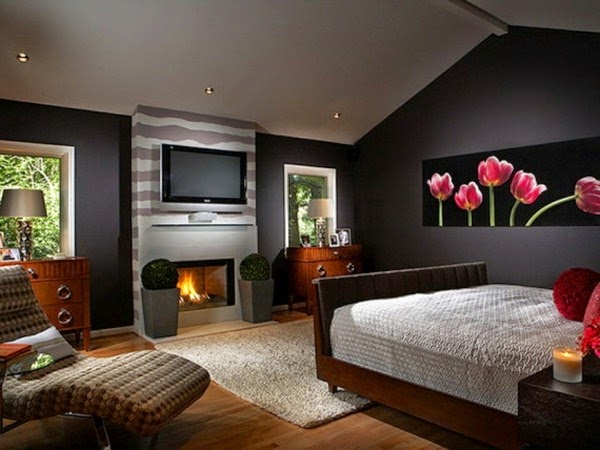 The black wallpaper in your home creates an artistic Interior