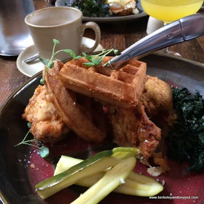 waffle and chicken at Reverb Kitchen & Bar in San Francisco