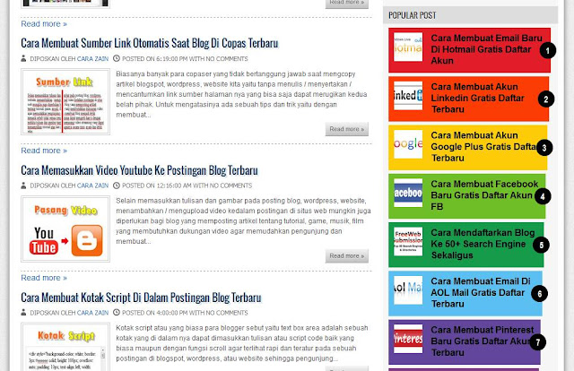 Ini Cara Membuat Popular Post Warna Warni Di Blog Terbaru urutan artikel yang paling banyak dilihat yang fungsinya sama seperti gadget random post Ini Cara Membuat Popular Post Warna Warni Di Blog Terbaru