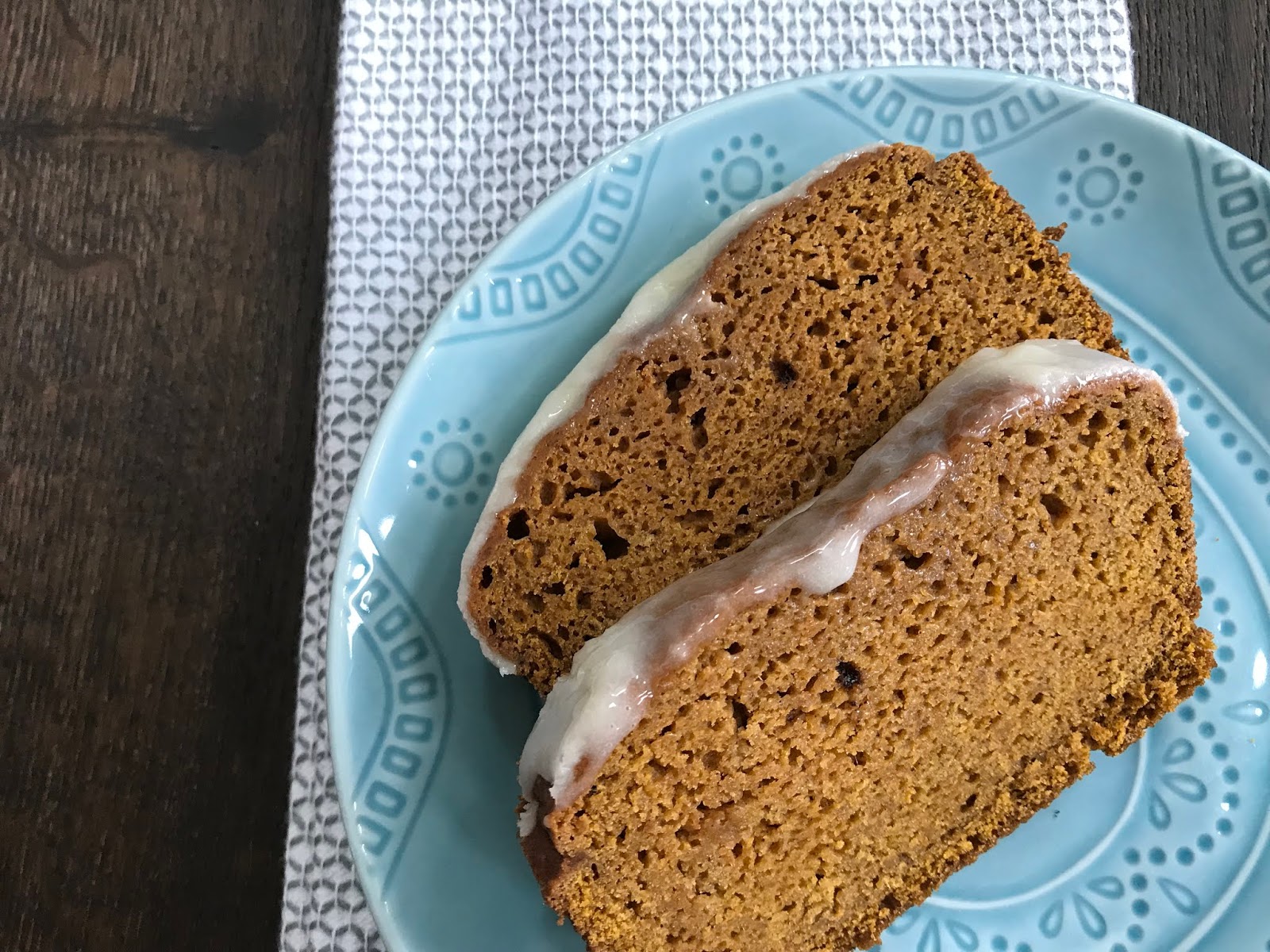Pumpkin Bread w/ Cream Cheese Glaze