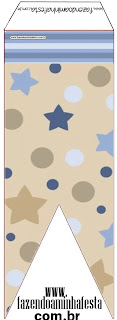Estrellas Beige y Azul: Imprimibles Gratis para Fiestas. Estrellas Beige y Azul: Imprimibles Gratis para Fiestas.