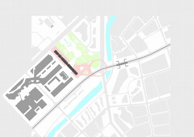 Site plan showing location of new cultural complex in the city