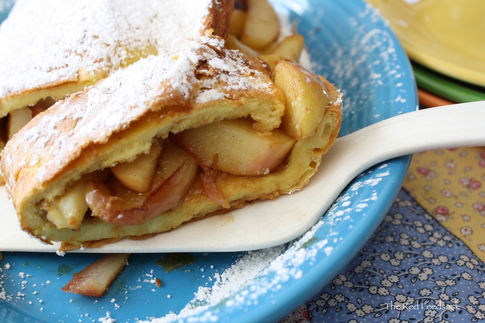 The Red Feedsack German Apple Pancake {a not so traditional holiday meal}