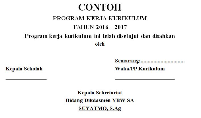 Program kerja kepala sekolah smp muhammadiyah