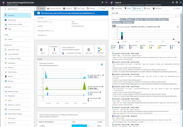 Track telemetry data with Application Insights