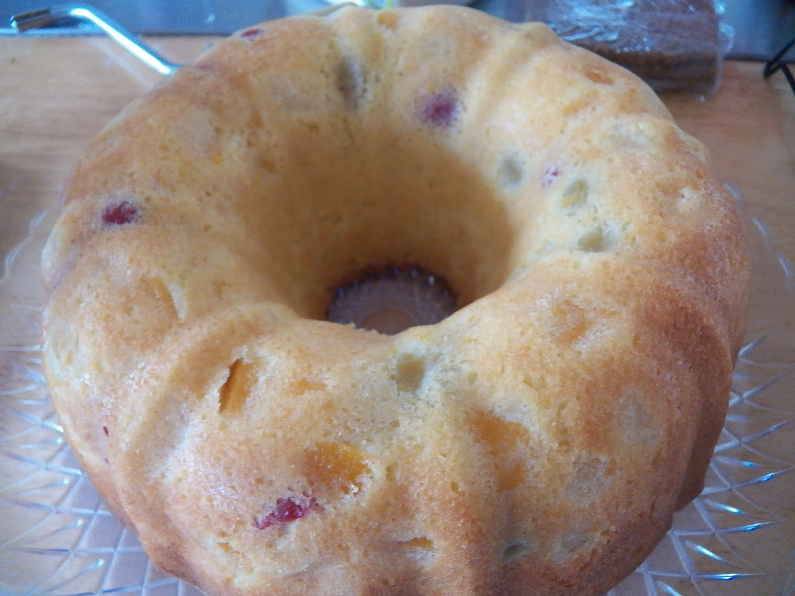 Fruit Cocktail Cake with Coconut and Pecan topping Sid's Sea Palm Cooking