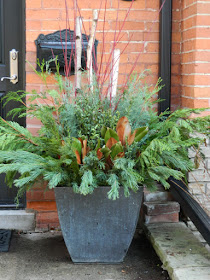 Toronto outdoor Christmas planter container by garden muses-not another Toronto gardening blog