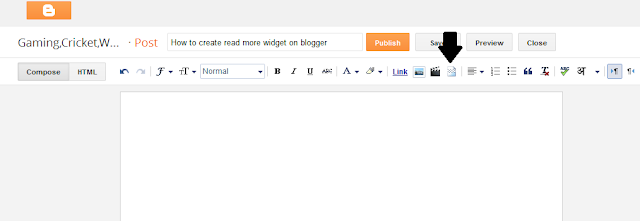 Blog post screen to create insert Jump break
