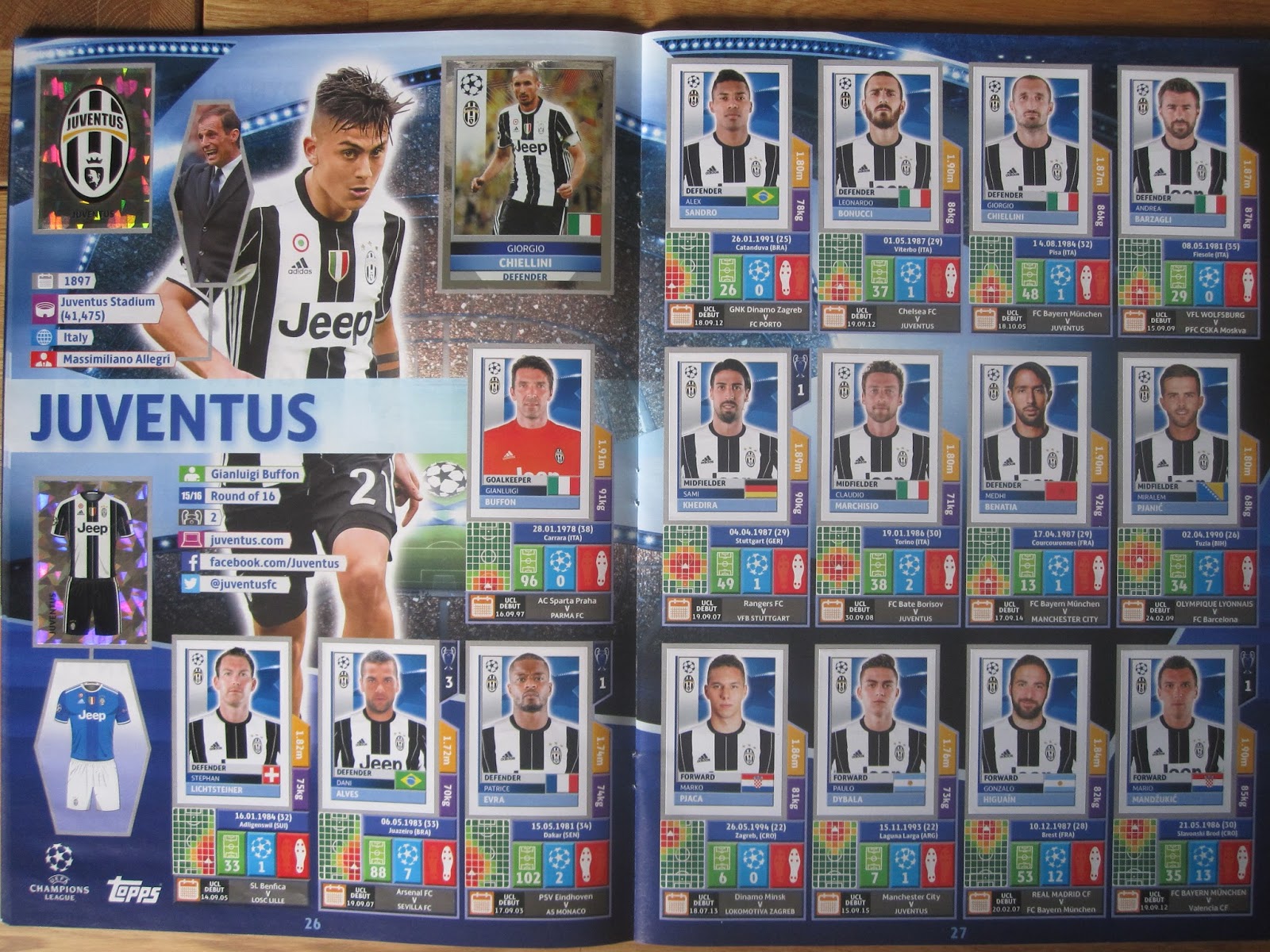 TOPPS Champions League 2016 2017 COMPLETE LOOSE Set of 593/593 Stickers 