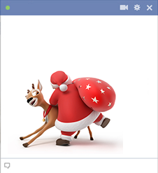 Santa Riding Rudolph Emoticon