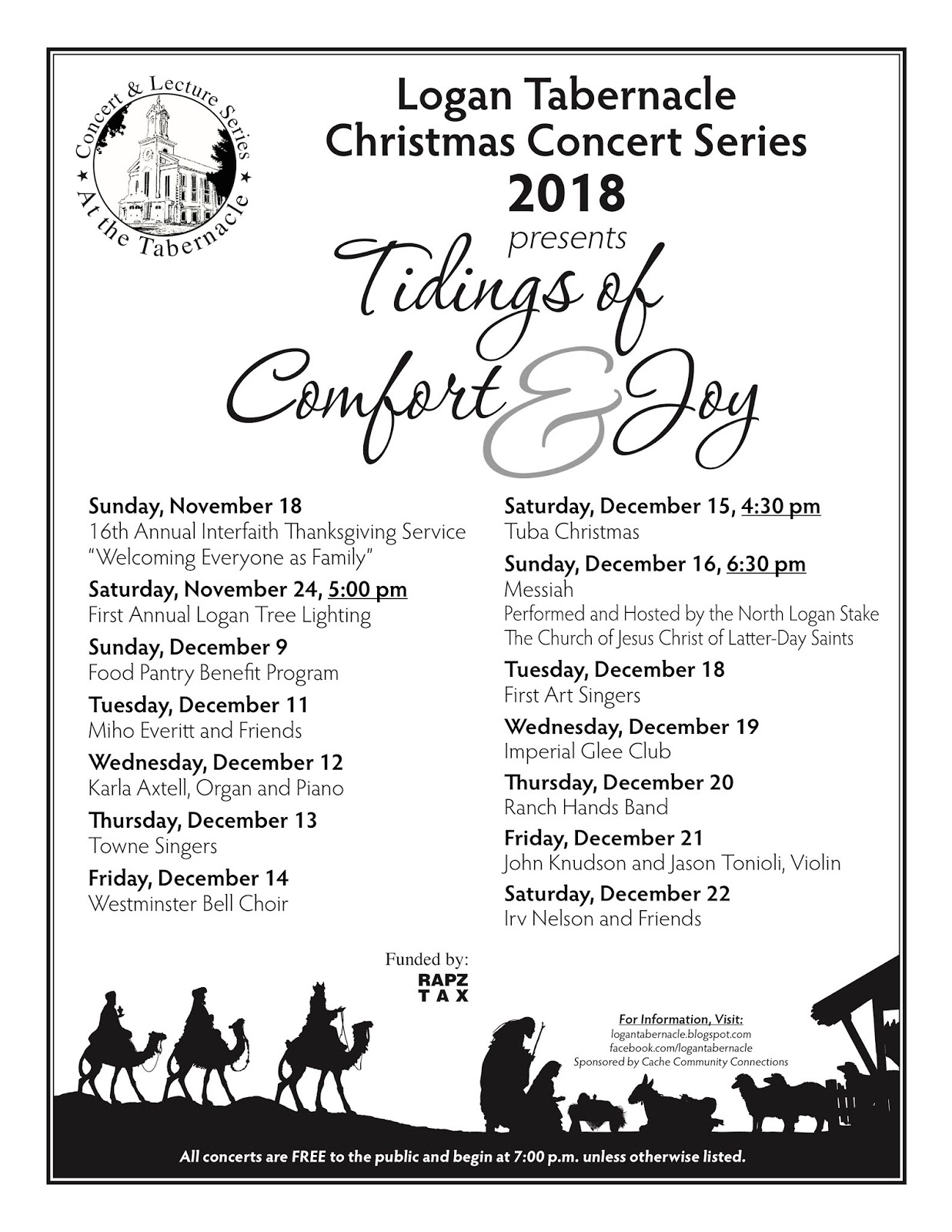Logan Tabernacle Concert and Lecture Series Christmas Concert Series