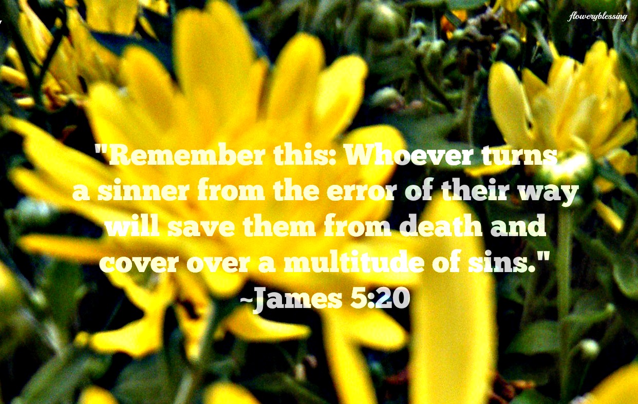 Flowery Blessing "Remember this Whoever turns a sinner from the error