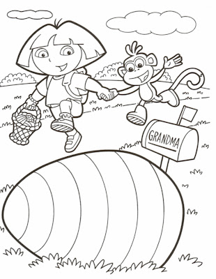 Dora Coloring Sheets on Easter Coloring Pages  Dora Easter Coloring Pages
