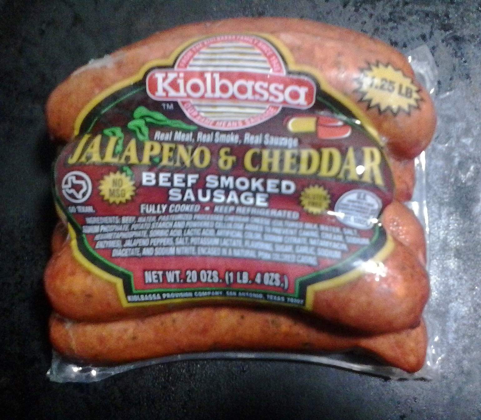 sausage and chorizo Jalapeno & cheddar in a smoked beef sausage