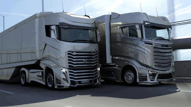 Mewarnai Sketsa Gambar Truk Scania Terbaru - KataUcap