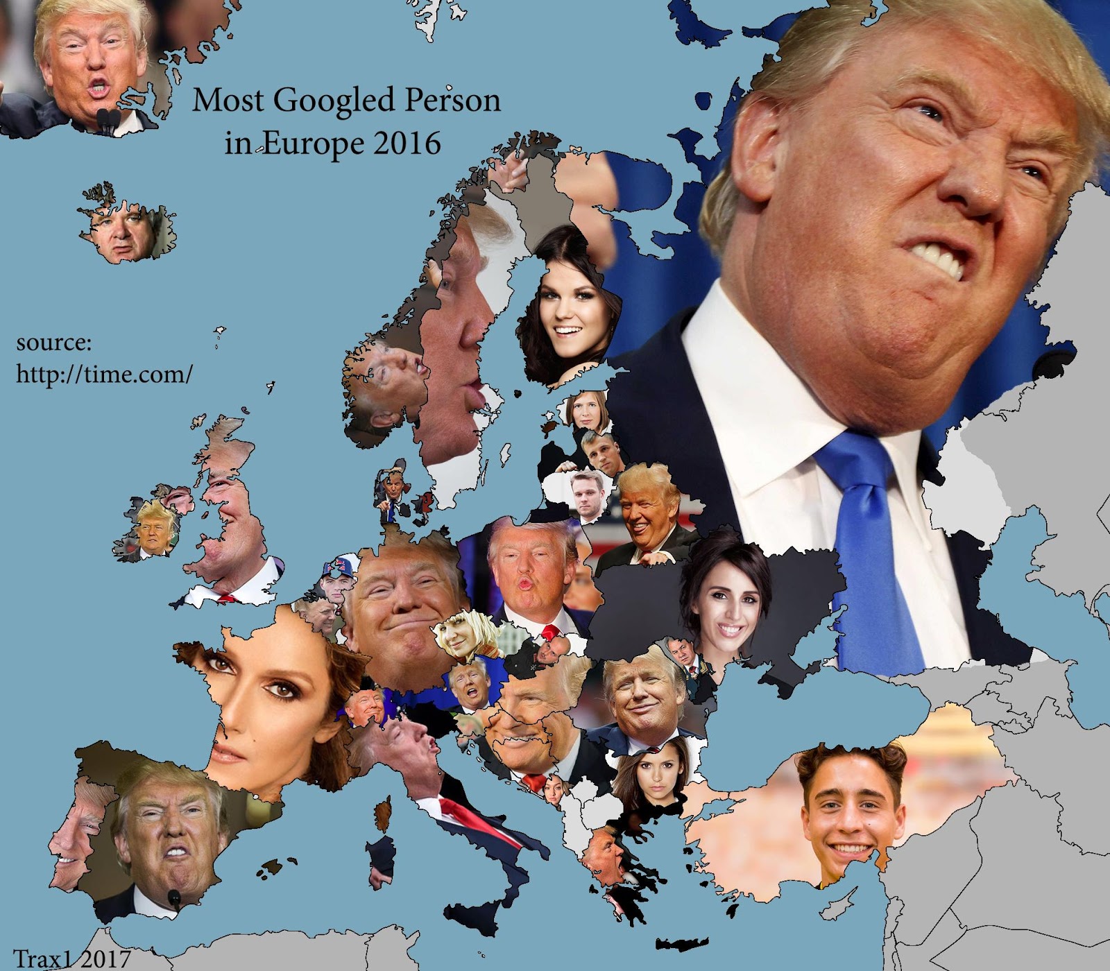 Most Googled person in Europe (2016) Vivid Maps