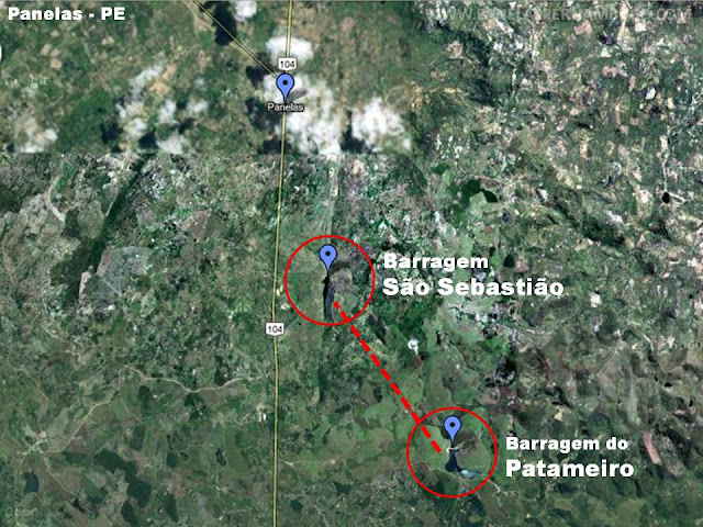A entubação da barragem Patameiro para a barragem São Sebastião