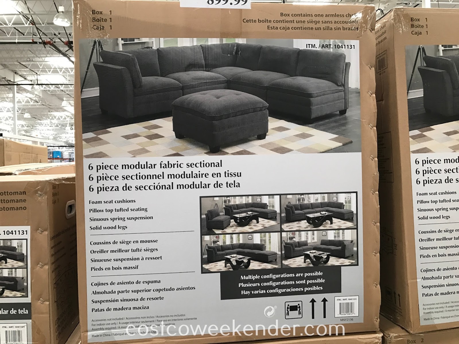 6piece Modular Fabric Sectional Costco Weekender