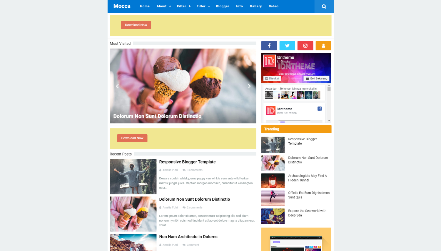 Mocca Responsive Blogger Template